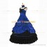 Steampunk Southern Belle Saloon Girls Theater Ruffles Royal Blue Dress Evening Gown