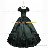 Southern Belle Ball Gown Reenactment Lolita Dress Halloween Costume Black