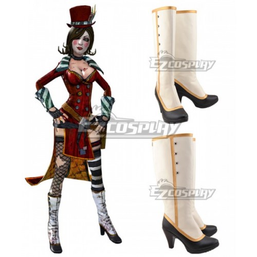 Borderlands Mad Moxxi White black Shoes Cosplay Boots